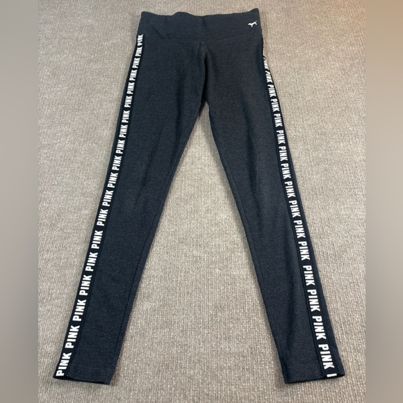 PINK Victoria's Secret Pants - PINK Victoria's Secret Black Leggings with Side Logo 1149